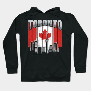 Toronto Canada Skyline Vintage Flag Hoodie